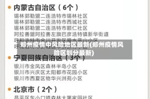 郑州疫情中风险地区最新(郑州疫情风险区划分最新)