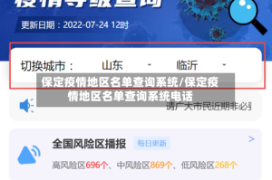 保定疫情地区名单查询系统/保定疫情地区名单查询系统电话