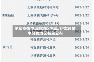 伊犁疫情中风险地区名单/伊犁疫情中风险地区名单公布