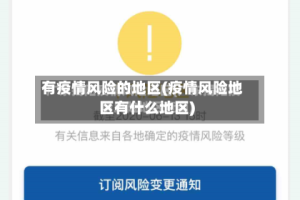 有疫情风险的地区(疫情风险地区有什么地区)