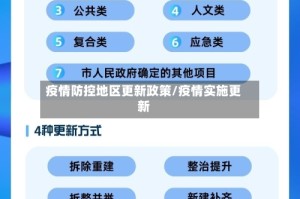 疫情防控地区更新政策/疫情实施更新