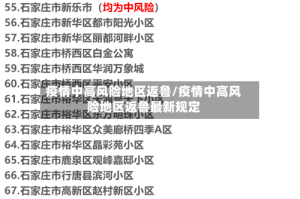 疫情中高风险地区返鲁/疫情中高风险地区返鲁最新规定