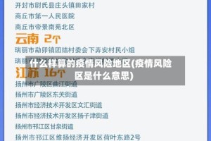 什么样算的疫情风险地区(疫情风险区是什么意思)