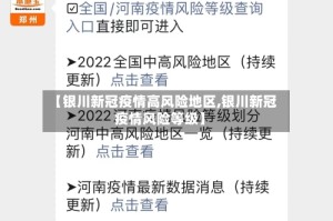 【银川新冠疫情高风险地区,银川新冠疫情风险等级】