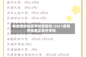 有疫情的地区学校放假吗/2021疫情学校能正常开学吗