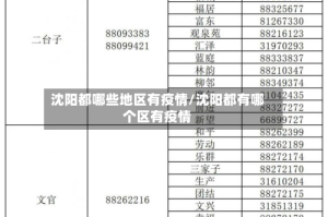 沈阳都哪些地区有疫情/沈阳都有哪个区有疫情