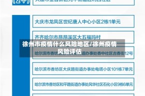 徐州市疫情什么风险地区/徐州疫情风险评估