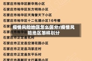 疫情风险地区怎么区分/疫情风险地区怎样划分