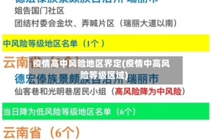 疫情高中风险地区界定(疫情中高风险等级区域)