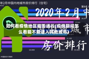 如何看疫情地区能否通行(疫情期间怎么看能不能进入其他城市)