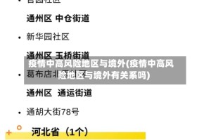 疫情中高风险地区与境外(疫情中高风险地区与境外有关系吗)