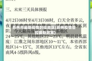 苏州市最新疫情封控地区(苏州疫情管控最新政策)