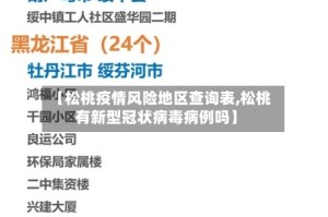 【松桃疫情风险地区查询表,松桃有新型冠状病毒病例吗】