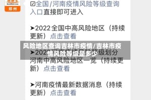 风险地区查询吉林市疫情/吉林市疫情风险等级是多少