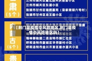 【荆门是疫情中风险地区,荆门是疫情中风险地区吗】