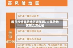 哪是疫情风险地区呢英语/中风险地区英文怎么说