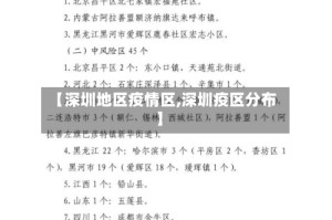 【深圳地区疫情区,深圳疫区分布】