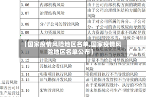 【国家疫情风险地区名单,国家疫情风险地区名单公布】