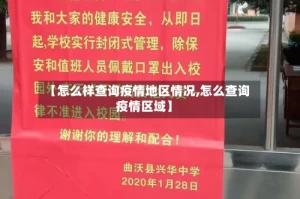 【怎么样查询疫情地区情况,怎么查询疫情区域】