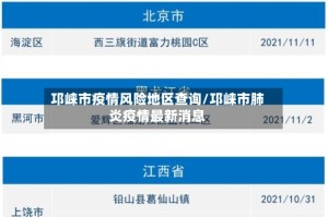 邛崃市疫情风险地区查询/邛崃市肺炎疫情最新消息