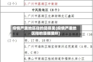 疫情严重地区指的是哪里(疫情严重地区指的是哪里啊)