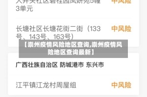 【崇州疫情风险地区查询,崇州疫情风险地区查询最新】