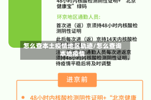 怎么查本土疫情地区轨迹/怎么查询本地疫情