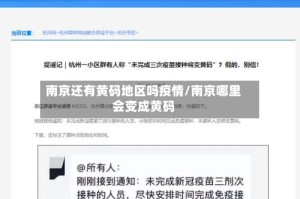 南京还有黄码地区吗疫情/南京哪里会变成黄码