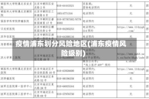 疫情浦东划分风险地区(浦东疫情风险级别)