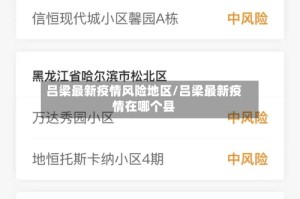 吕梁最新疫情风险地区/吕梁最新疫情在哪个县