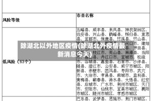 除湖北以外地区疫情(除湖北外疫情最新消息今天)