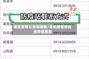 地区疫情公告在哪看/各地疫情管控消息哪里看