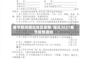 春节期间烟台地区疫情/烟台2021春节疫情通知
