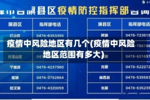 疫情中风险地区有几个(疫情中风险地区范围有多大)