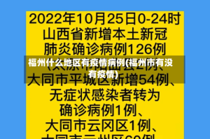 福州什么地区有疫情病例(福州市有没有疫情)