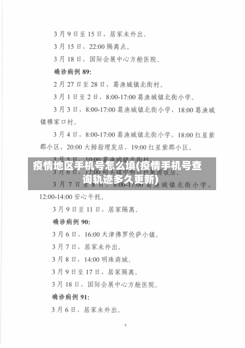 疫情地区手机号怎么填(疫情手机号查询轨迹多久更新)-第2张图片