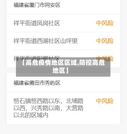 【高危疫情地区区域,防控高危地区】-第3张图片
