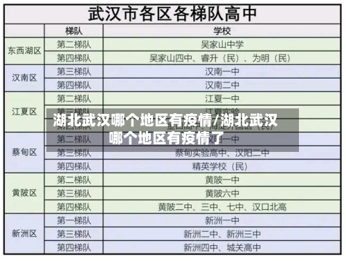 湖北武汉哪个地区有疫情/湖北武汉哪个地区有疫情了-第1张图片