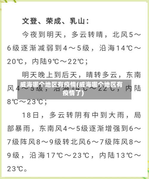 威海哪个地区有疫情(威海哪个地区有疫情了)-第1张图片