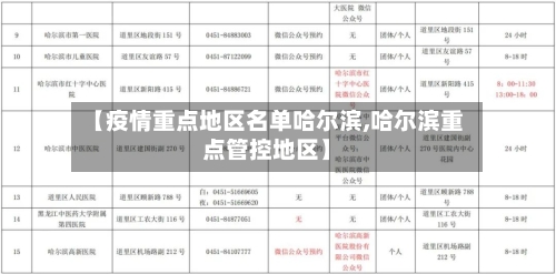 【疫情重点地区名单哈尔滨,哈尔滨重点管控地区】-第1张图片