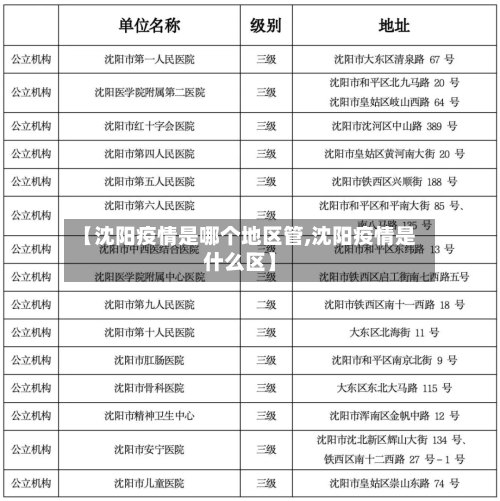 【沈阳疫情是哪个地区管,沈阳疫情是什么区】-第1张图片