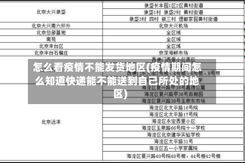 怎么看疫情不能发货地区(疫情期间怎么知道快递能不能送到自己所处的地区)-第2张图片