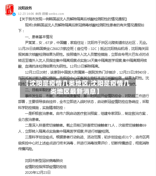 【沈阳是疫情几类地区,沈阳是疫情几类地区最新消息】-第2张图片