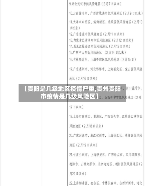 【贵阳是几级地区疫情严重,贵州贵阳市疫情是几级风险区】-第3张图片