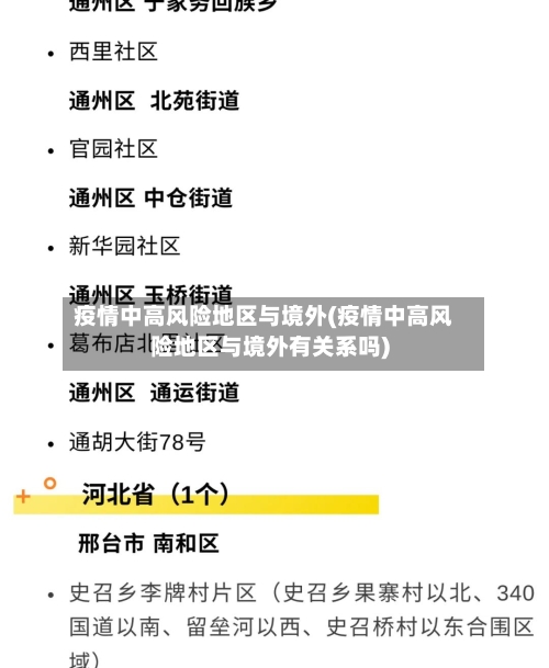 疫情中高风险地区与境外(疫情中高风险地区与境外有关系吗)-第1张图片
