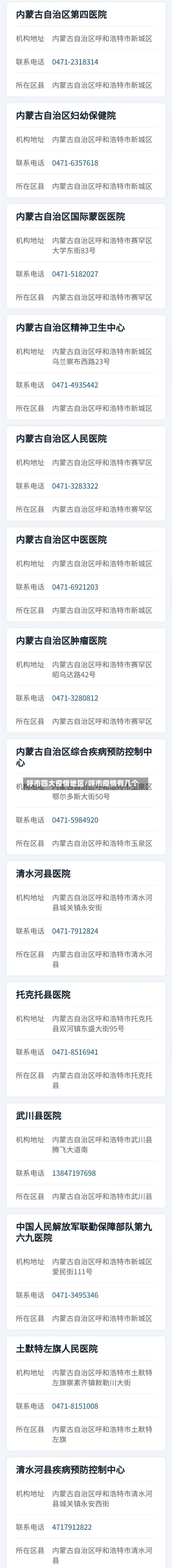 呼市四大疫情地区/呼市疫情有几个-第3张图片