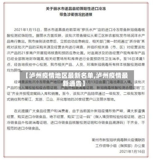 【泸州疫情地区最新名单,泸州疫情最新通告】-第1张图片