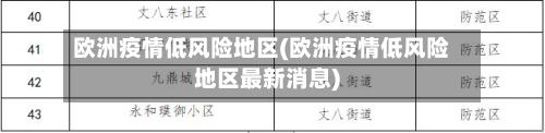 欧洲疫情低风险地区(欧洲疫情低风险地区最新消息)-第3张图片